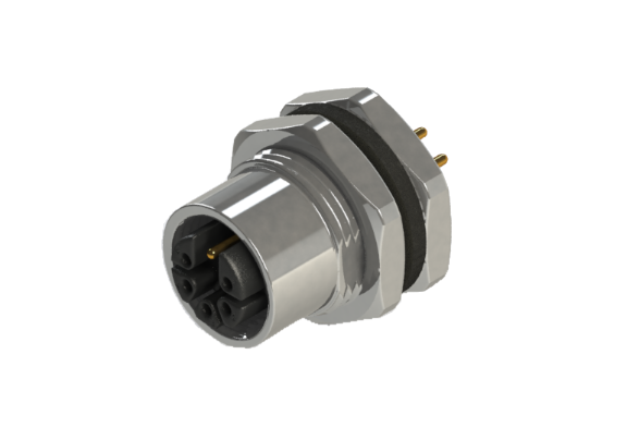Impermeable IP66 a 68 Código M12 M 4 pines hembra Conector para montaje en panel M12P-M604HPR