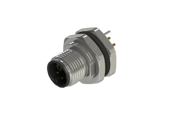Impermeable IP66 a 68 Código M12 M 6 pines Conector macho para montaje en panel M12P-S506HPR