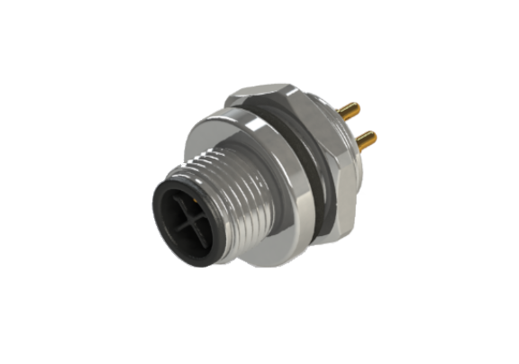 IP66 to 68 M12 S code 4 Pins 公針 設備面板端 防水連接器 S12P-M104CPF