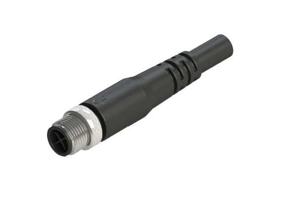 IP66 to 68 M12 S code 4 Pins 公針 外部線材加工 防水連接器 S12P-M104SM
