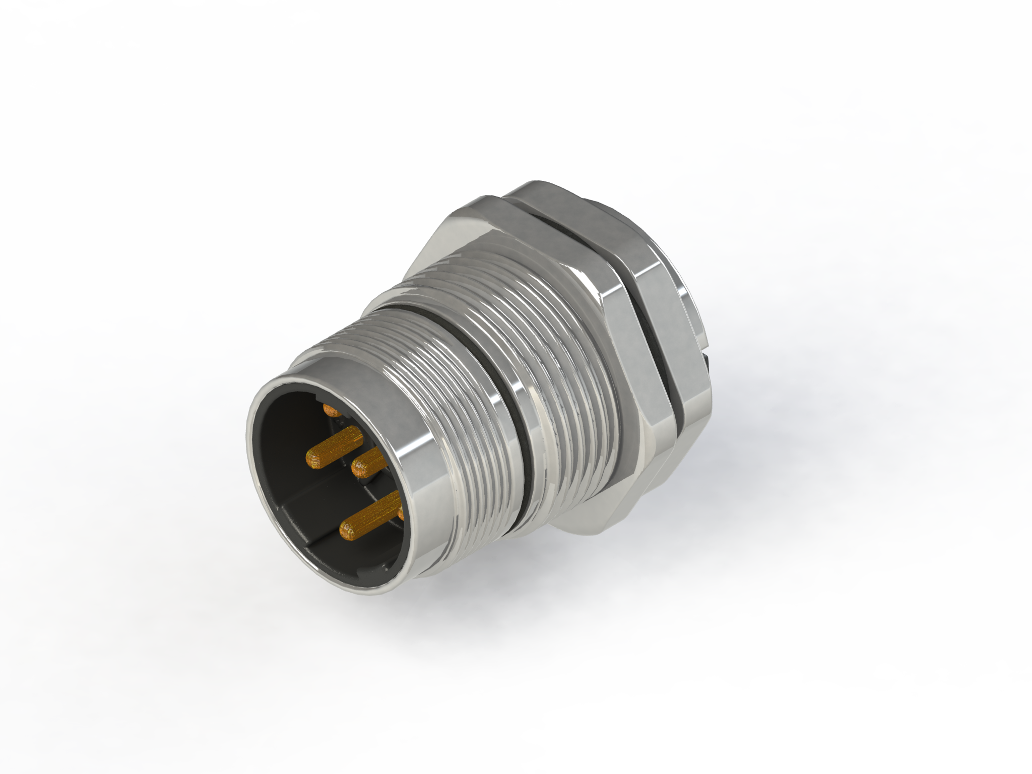 Conector estanco IP66 a 68 M23 6 pines macho para montaje en panel A23G-M106HCR