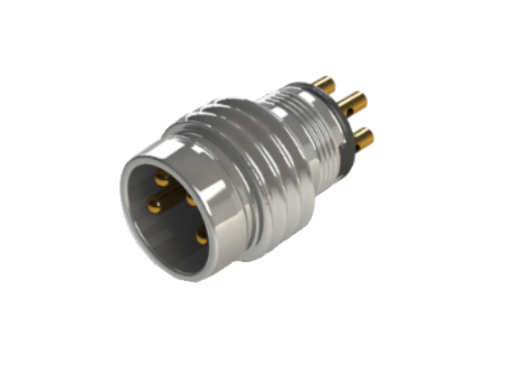Waterproof IP66 to 68 M8 A code 4 Pins Male Panel Mounting Connector A08D-M104CS-L10.4
