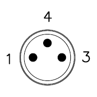 M8 A code 3 pins bulkhead connector male pin