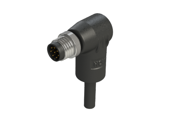 IP66 to 68 M8 A code 5 Pins 公針 外部線材加工 防水連接器 A08I-M105RN