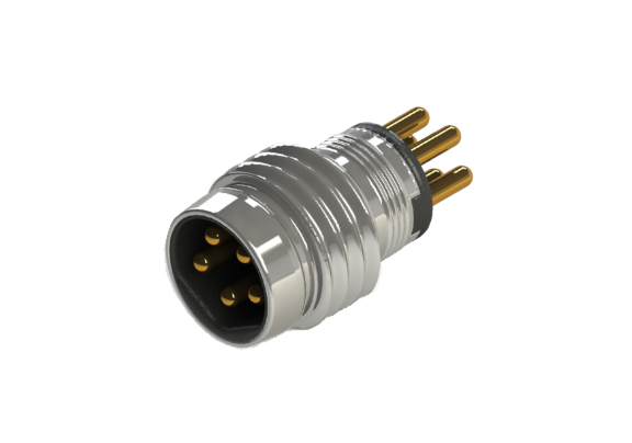 Waterproof IP66 to 68 M8 B code 5 Pins Male Panel Mounting Connector B08D-M105CP-L10.4