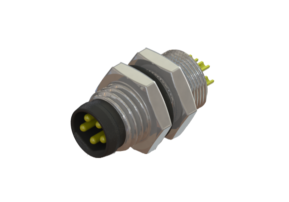 防水 IP66 から 68 M8 B コード 5 ピンオスデバイスパネルコネクタ B08D-M105HSF