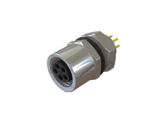 防水 IP66 ～ 68 M8 B コード 5 メス デバイスパネル側コネクタ B08D-M205HPF