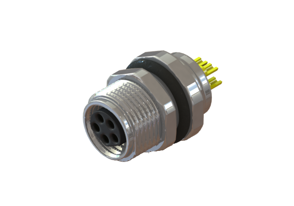防水 IP66 ～ 68 M8 B コード 5 メス デバイスパネル側コネクタ B08D-M205HSR