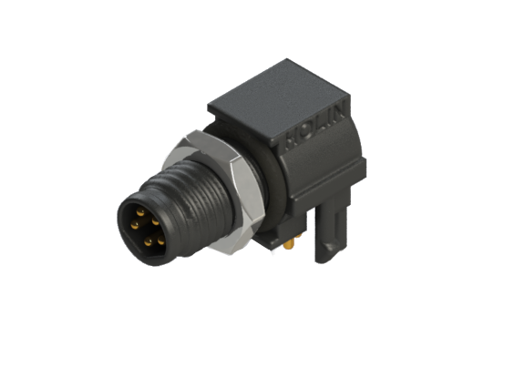 IP66 to 68 M8 B code 5 Pins 公針 設備面板端 防水連接器 B08D-P105HPRR