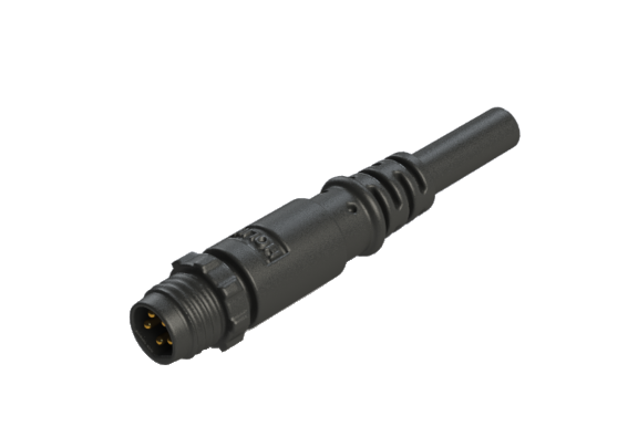 防水 IP66 ～ 68 M8 B コード 5 ピンオスピン 外部ケーブル加工 コネクタ B08D-P105SM