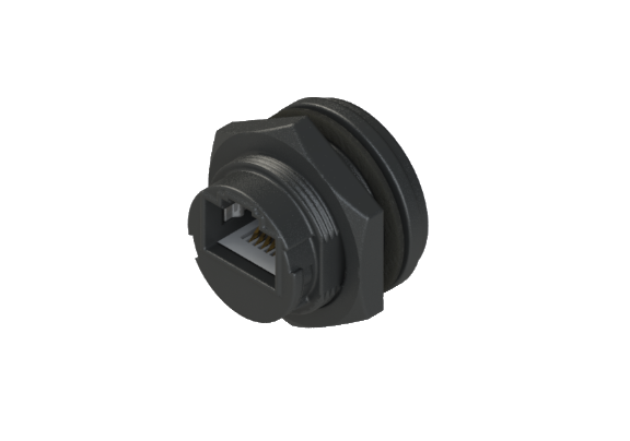 IP66 to 68 Ethernet RJ45 母針 設備面板端 防水連接器 RJ45C-L3C01