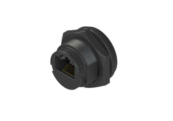 Wasserdichte IP66 bis 68 Ethernet RJ45 Buchse für Panelmontage RJ45C-L3C01