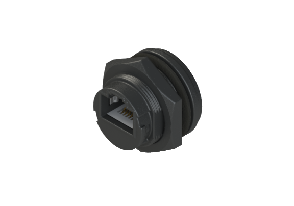 IP66 to 68 Ethernet RJ45 母針 設備面板端 防水連接器 RJ45C-L3C02
