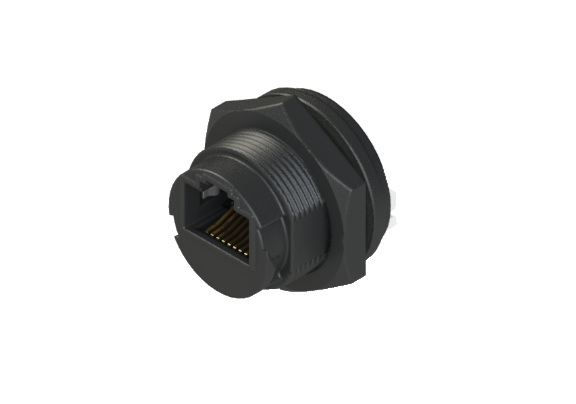 Wasserdichte IP66 bis 68 Ethernet RJ45 Buchse für Panelmontage RJ45C-L3C03