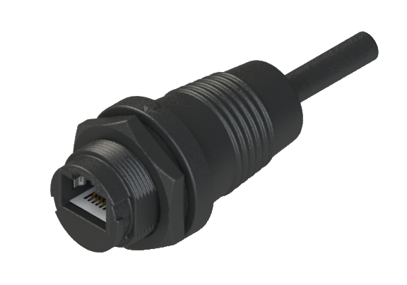 IP66 to 68 Ethernet RJ45 公針 外部線材加工 防水連接器 RJ45C-L3CSN-xxM