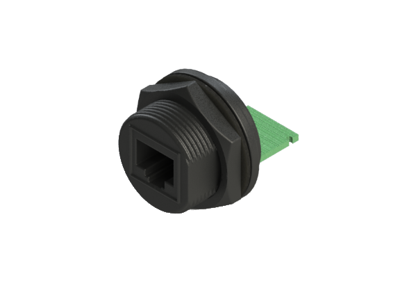 IP66 to 68 Ethernet RJ45 母針 設備面板端 防水連接器 RJ45D-P3C10