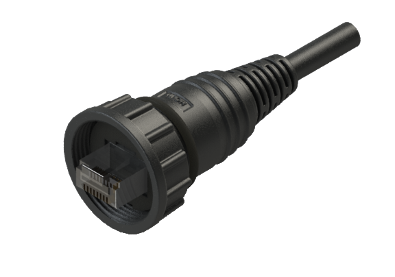防水イーサネット RJ45 オス 外部ケーブル加工 コネクタ RJ45D-P4SM-xxM