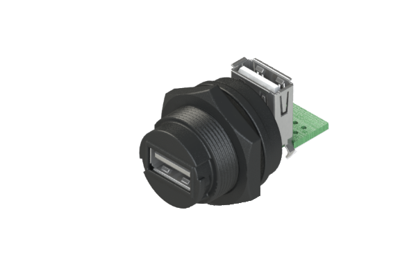 防水IP66～68 USB2.0Aタイプ メス デバイスパネルコネクタ USB2AC-L3CRJ