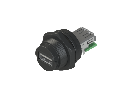 防水IP66～68 USB2.0Aタイプ メス デバイスパネルコネクタ USB2AC-L3CSJ