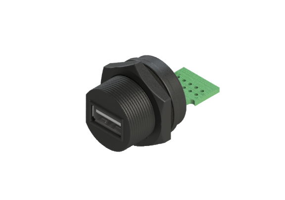 防水IP66～68 USB2.0Aタイプ メス デバイスパネルコネクタ USB2AC-P3C10