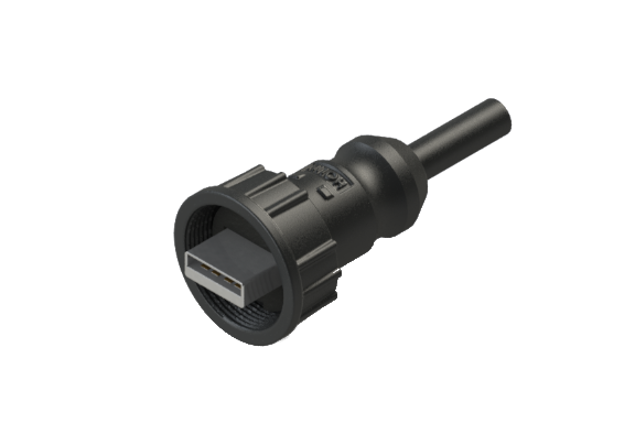 防水 USB 2.0 A タイプ オスピン 外部ケーブル加工 コネクタ USB2AC-P4SN-xxM