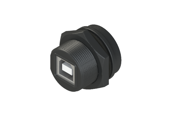 防水IP66～68 USB2.0 Bタイプ メス デバイスパネルコネクタ USB2BC-P3C02