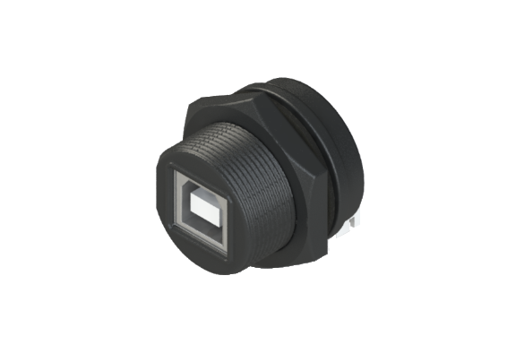 防水IP66～68 USB2.0 Bタイプ メス デバイスパネルコネクタ USB2BC-P3C04