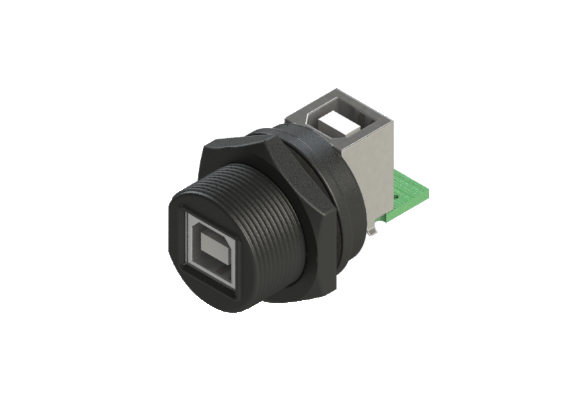 防水IP66～68 USB2.0 Bタイプ メス デバイスパネルコネクタ USB2BC-P3CRJ