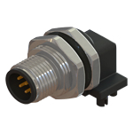 M12 A code 17 pins chassis mounting connector