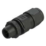 M12 A code 4 pin cable connector with plastic housing