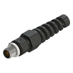 M12 A code 8 pin wireable connector with strain relief.