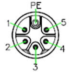 M 12, código M, 6 pines (5 + PE) M 12, código M, 5 pines (4 + PE) M 12, código M, 4 pines (3 + PE) M 12, código M, 3 pines (2 + PE)