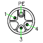 M 12, código M, 6 pines (5 + PE) M 12, código M, 5 pines (4 + PE) M 12, código M, 4 pines (3 + PE) M 12, código M, 3 pines (2 + PE)