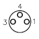 Conector M8 A de 3 pines hembra vista frontal