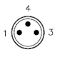 Conector M8 macho de 3 pines vista frontal