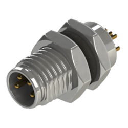 Conector M8 de 4 clavijas, conector pasamuros metálico montaje posterior