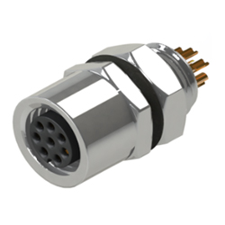 M8 4 pines metálico Montaje frontal del chasis Montaje posterior del conector