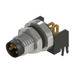 Clavijas R/A macho código M8 A conector pasamuros metálico montaje posterior