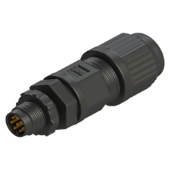 Conector M8 4 pines tipo ensamblaje conector de cable, conector de cable macho m8. Tipo tuerca roscada de plástico.